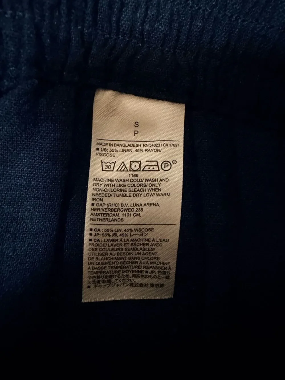 Banana Republic High Rise Pull On Linen Blend Short Size Small NWT Navy Blue